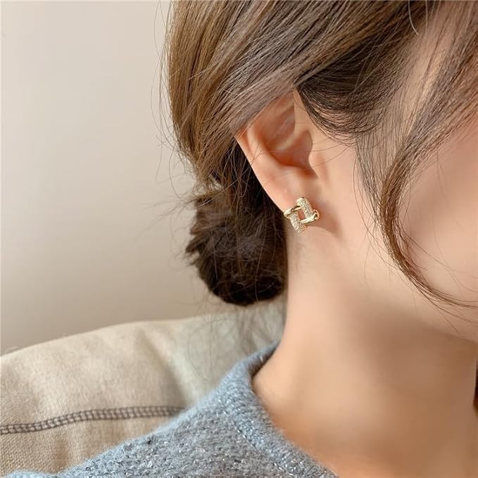 IKEAPK Gold-Plated Interlock Stud Earrings