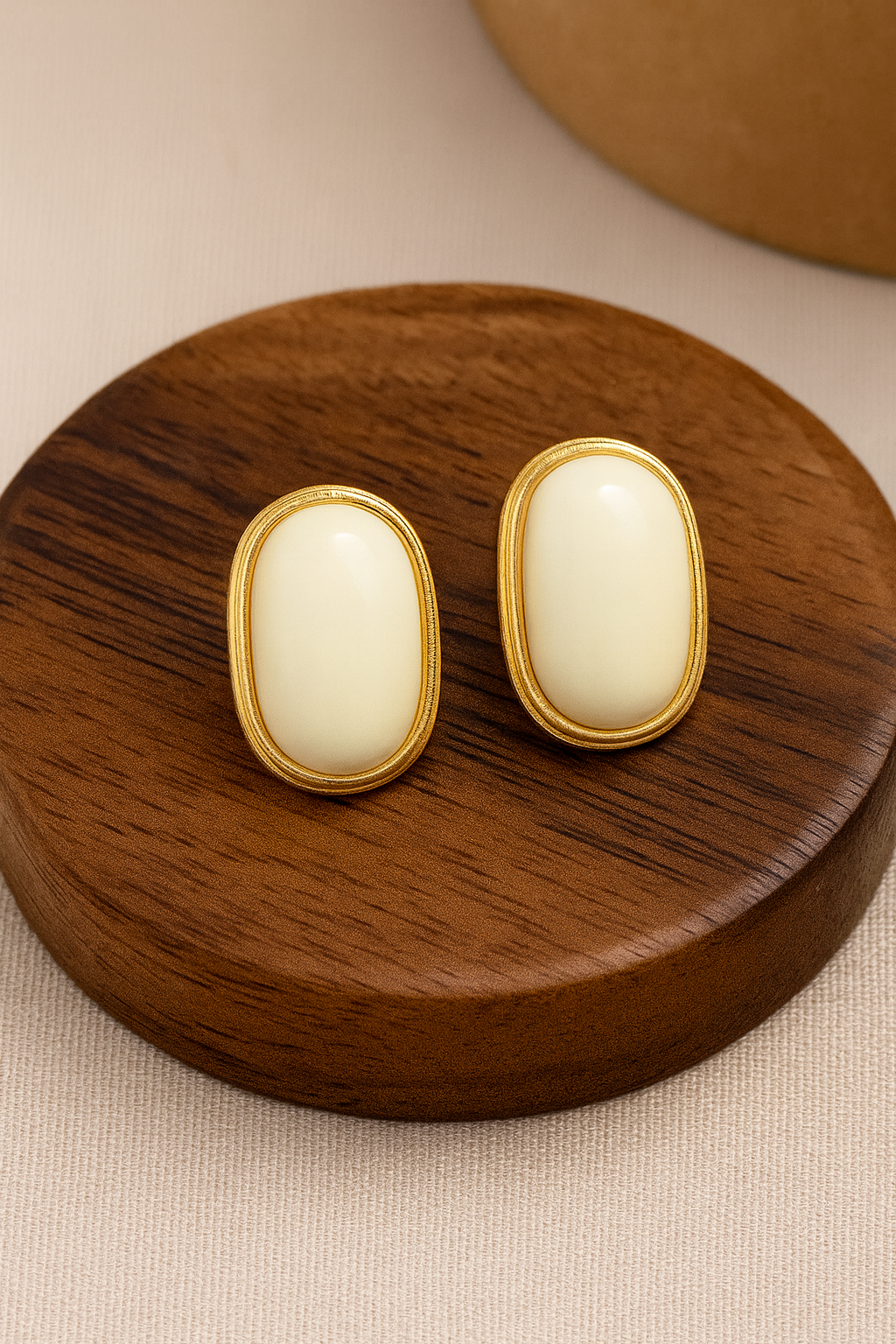 IKEAPK Oval Stone Stud Earrings