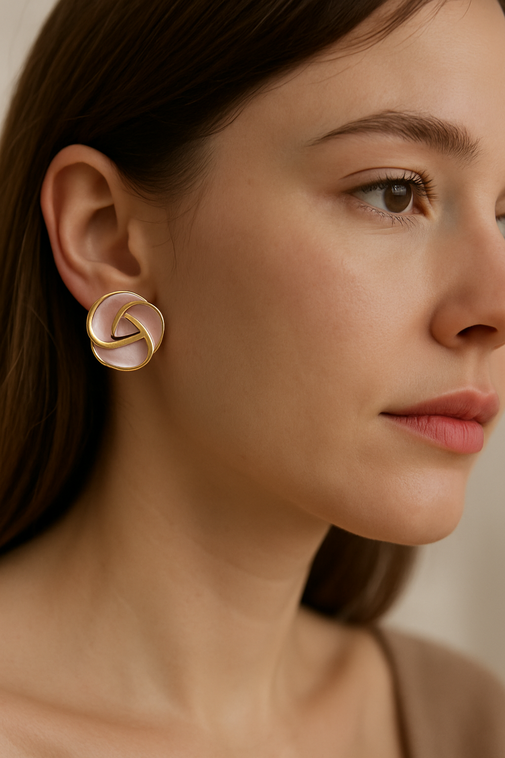 IKEAPK Elegant Gold Plated Round Knot Stud Earrings for Women – Stylish Daily & Party Jewelry