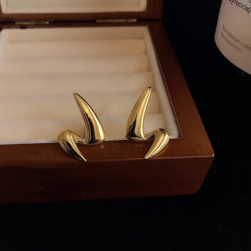 IKEAPK Bold Gold-Plated Lightning Earrings