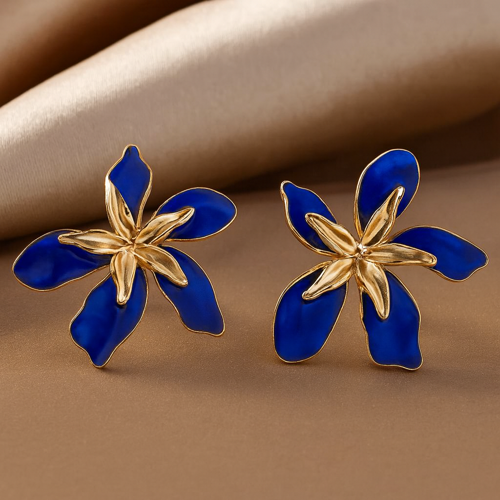 IKEAPK Blue Flower Earrings