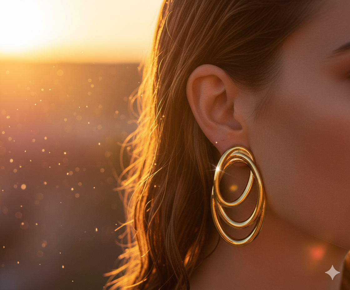 IKEAPK Gold Statement Earrings