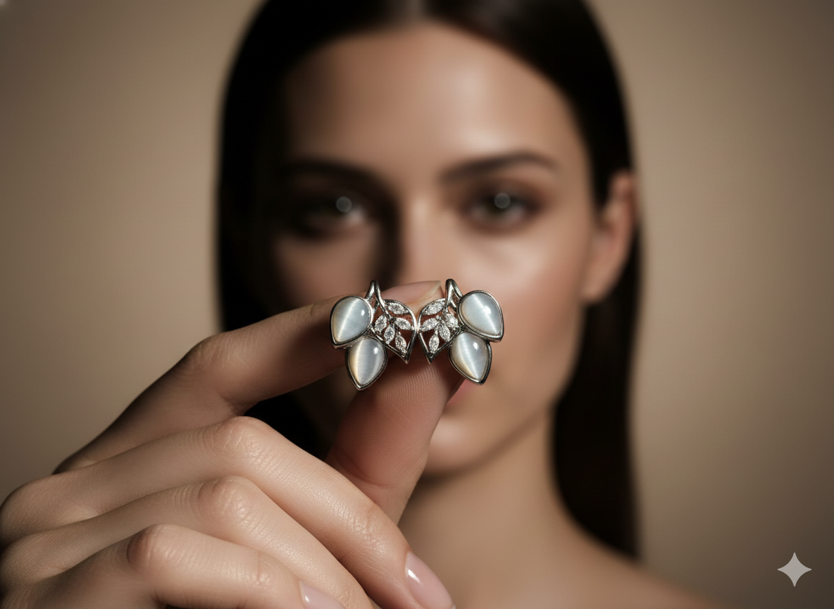 IKEAPK Elegant Silver Leaf Stud Earrings