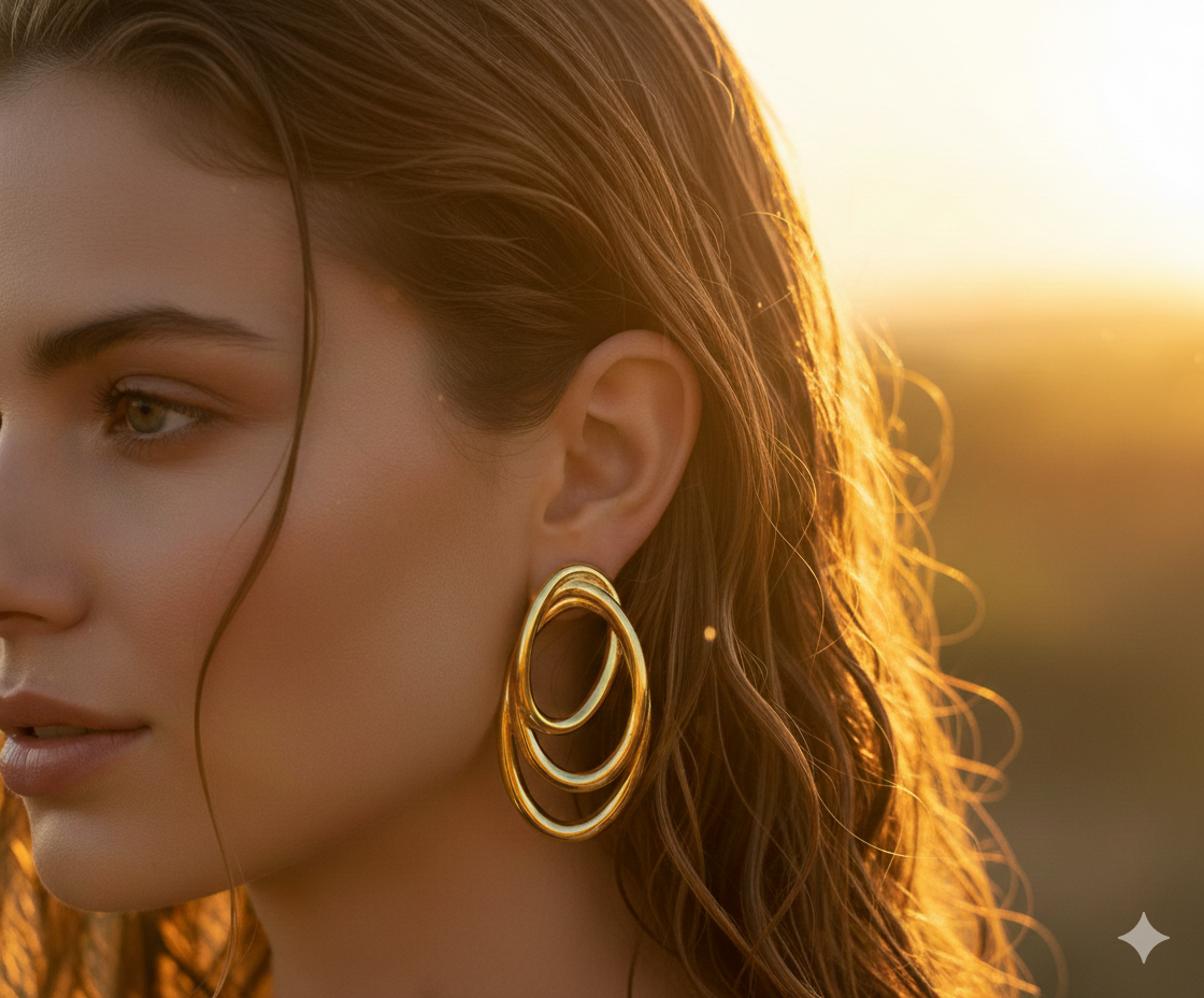 IKEAPK Gold Statement Earrings
