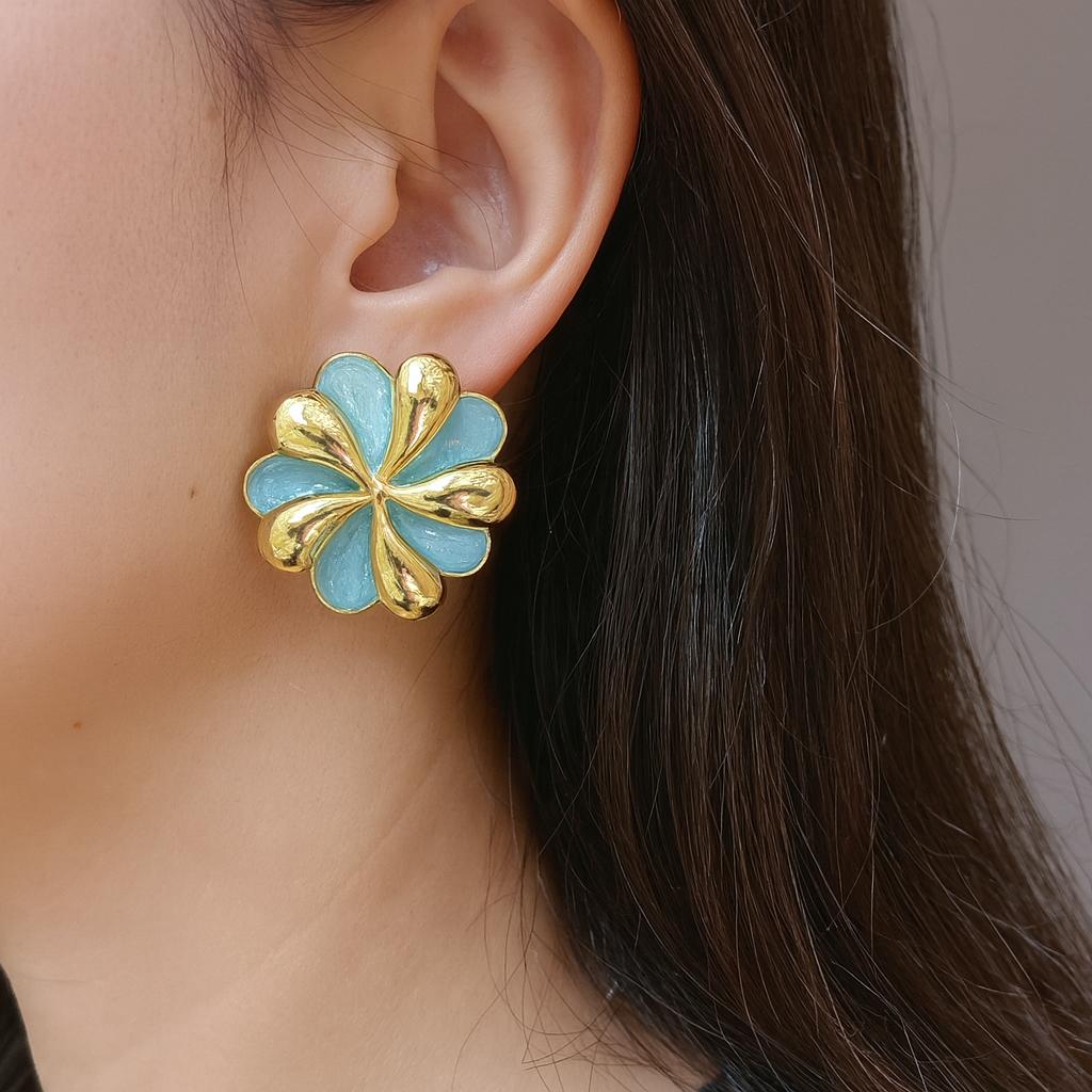 IKEAPK Big Petal Flower Earrings