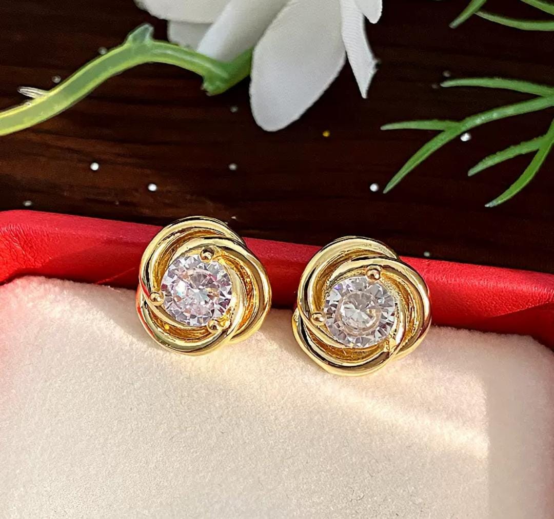 IKEAPK Silver Crystal Stud Earrings