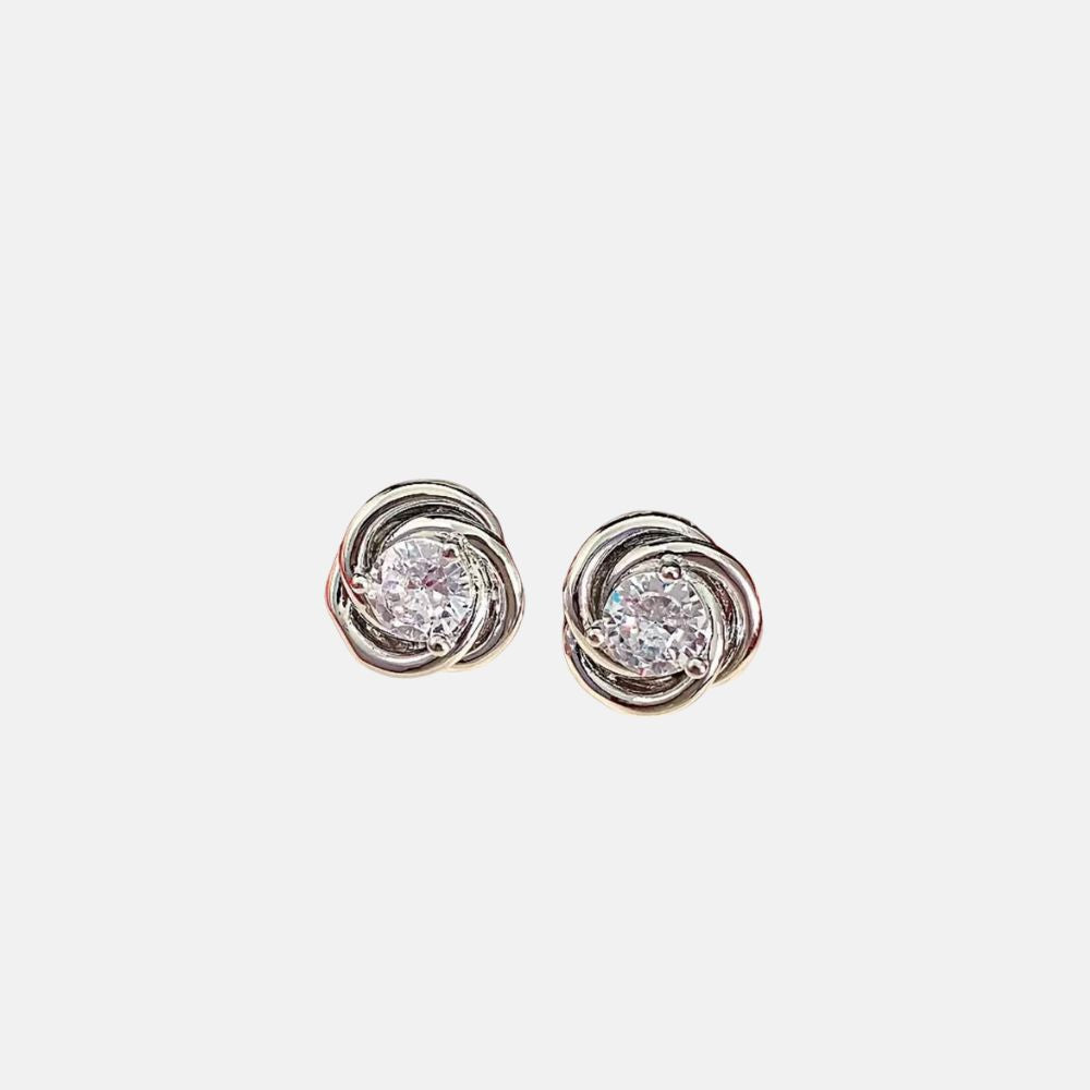 IKEAPK Silver Crystal Stud Earrings