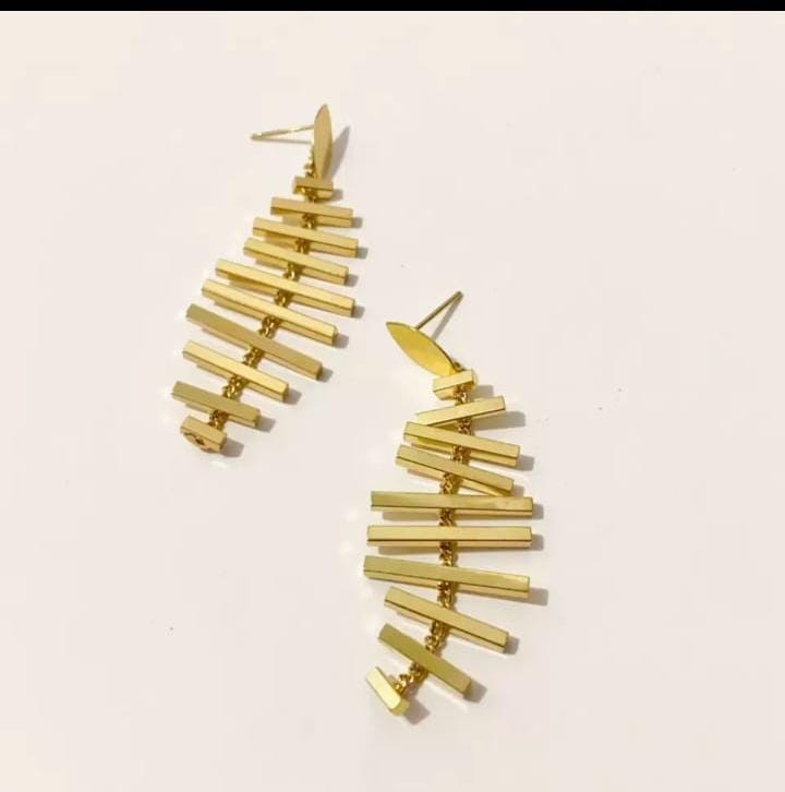 IKEAPK Modern Gold-Plated Geometric Drop Earrings