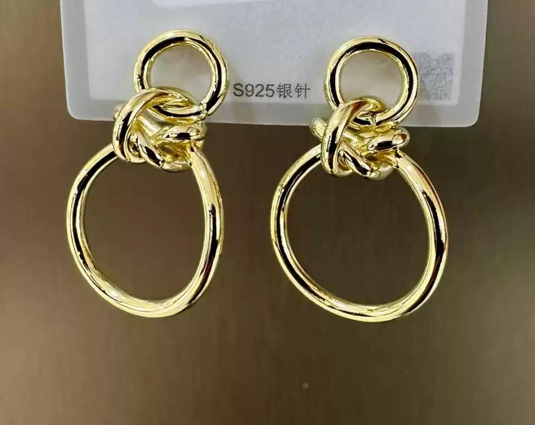 IKEAPK Gold Knot Hoop Earrings – Trendy Statement Jewelry for Women & Girls, Party, Wedding & Daily Wear