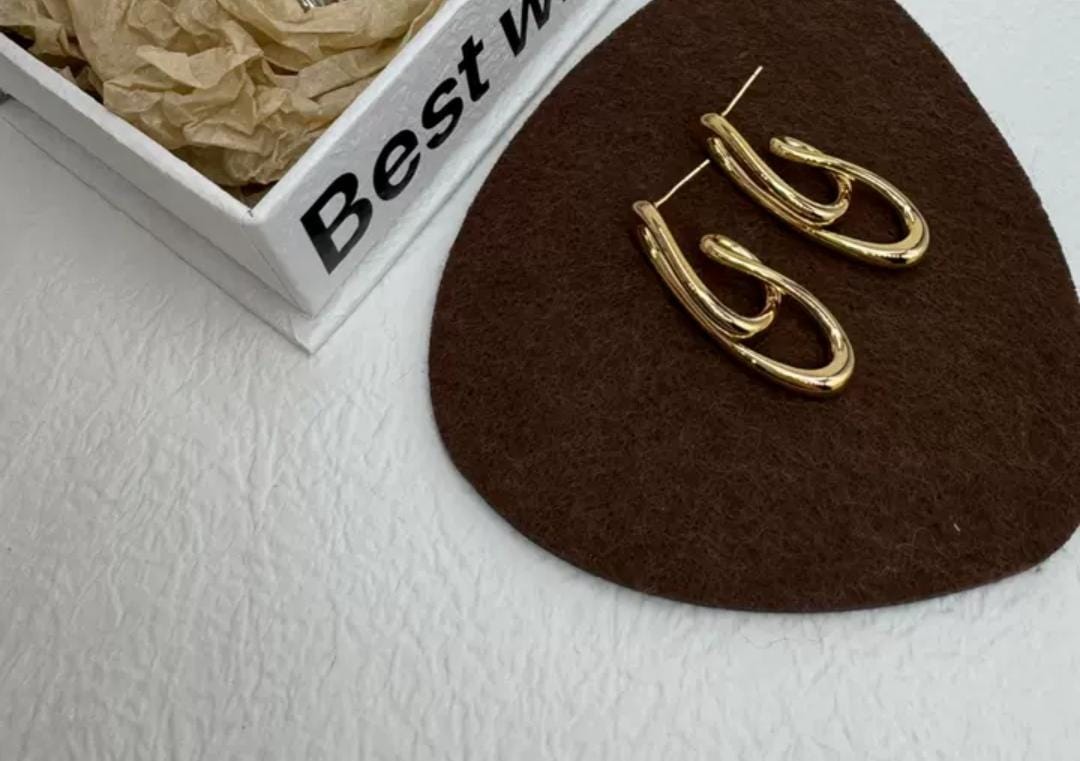 IKEAPK Gold-Plated Twisted Earrings