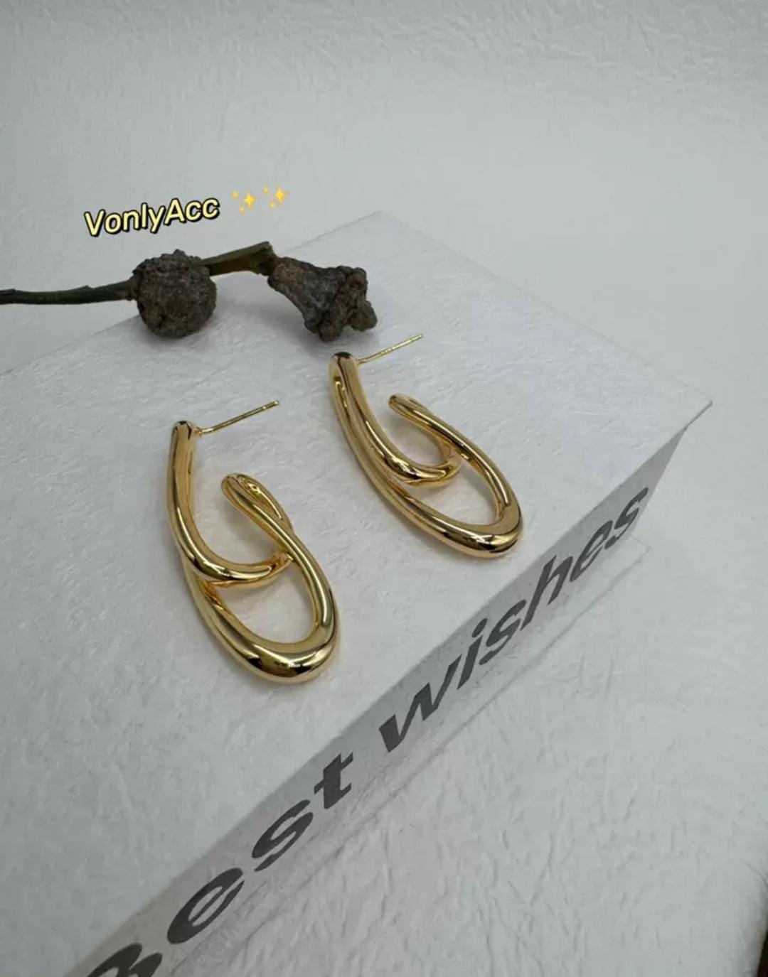 IKEAPK Gold-Plated Twisted Earrings