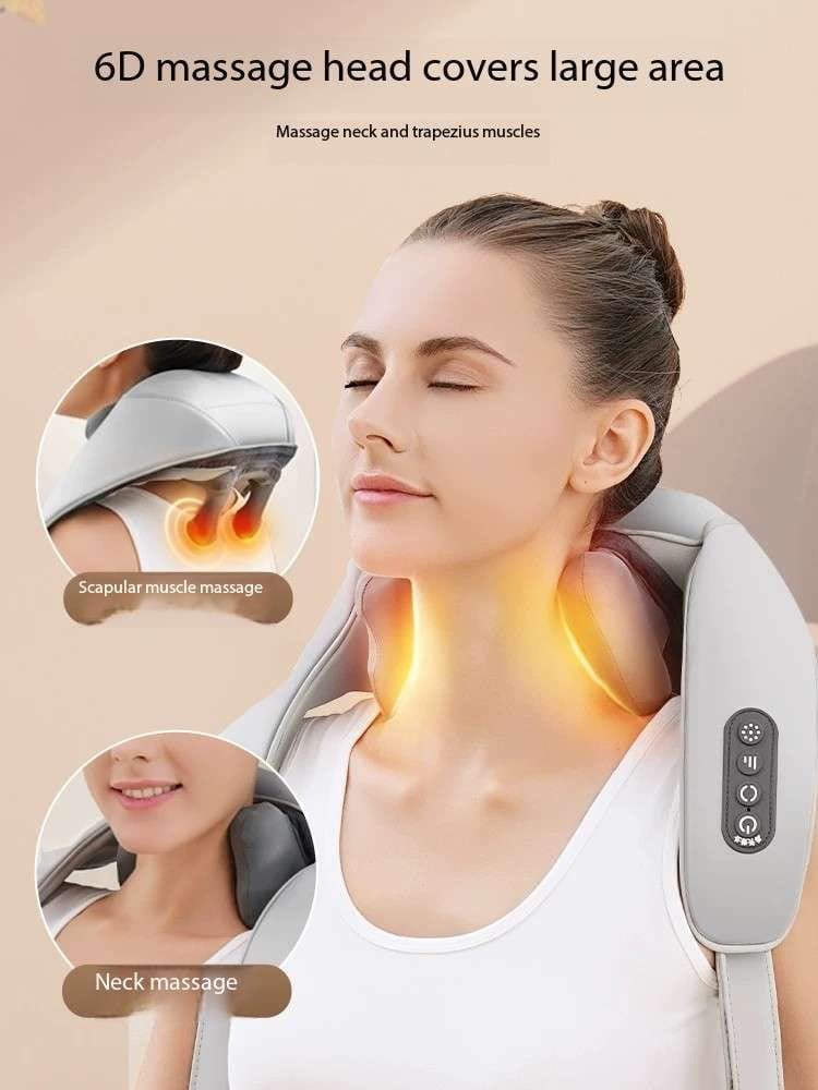 IKEAPK Neck & Shoulder Massager with Heat | 3D Kneading Massage, Pain Relief, Stress Relaxation – Premium Body Massager for Home & Office