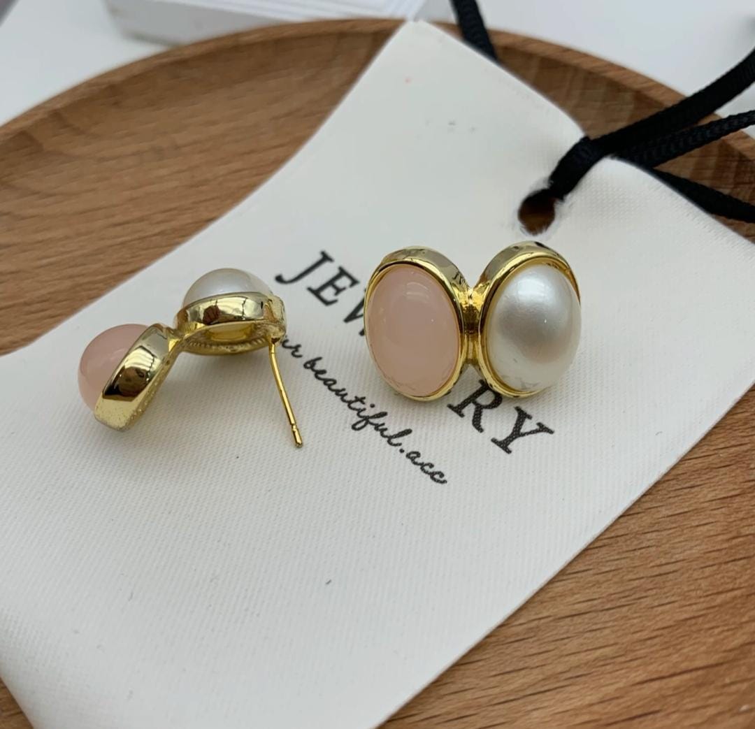 IKEAPK Dual Stone Stud Earrings