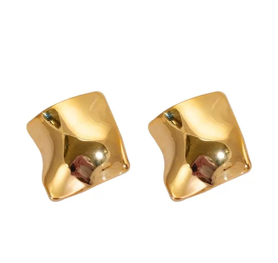 IKEAPK Gold-Plated Abstract Stud Earrings